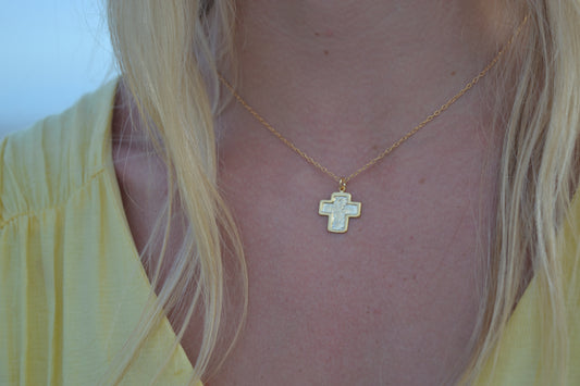 Stamped Cross Necklace